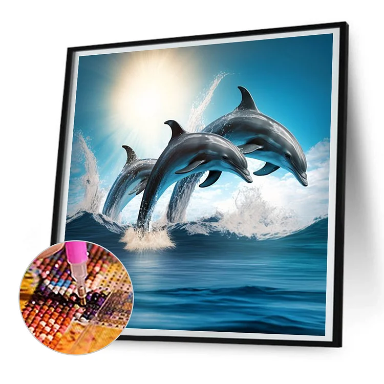 Dylan's cabin DIY 5D Diamond Painting - Full Drill Rhinestone Paint with  Diamonds Home Wall Decor（dolphin/16x12inch