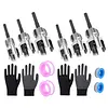 Pipe Threader Set with Sealing Tape& Gloves Internal & External Pipe Threading Tool for 1/2 & 3/4 & 1in PVC/Plastic Water Pipe Repair