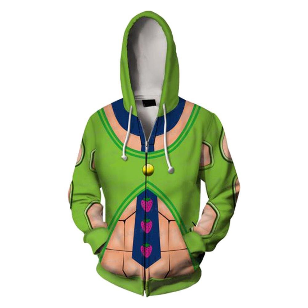JoJo’s Bizarre Adventure Hoodie Hooded Jacke mit Reißverschluss Pullover mit Kaputze Pulli Erwachsene Frühling Herbst