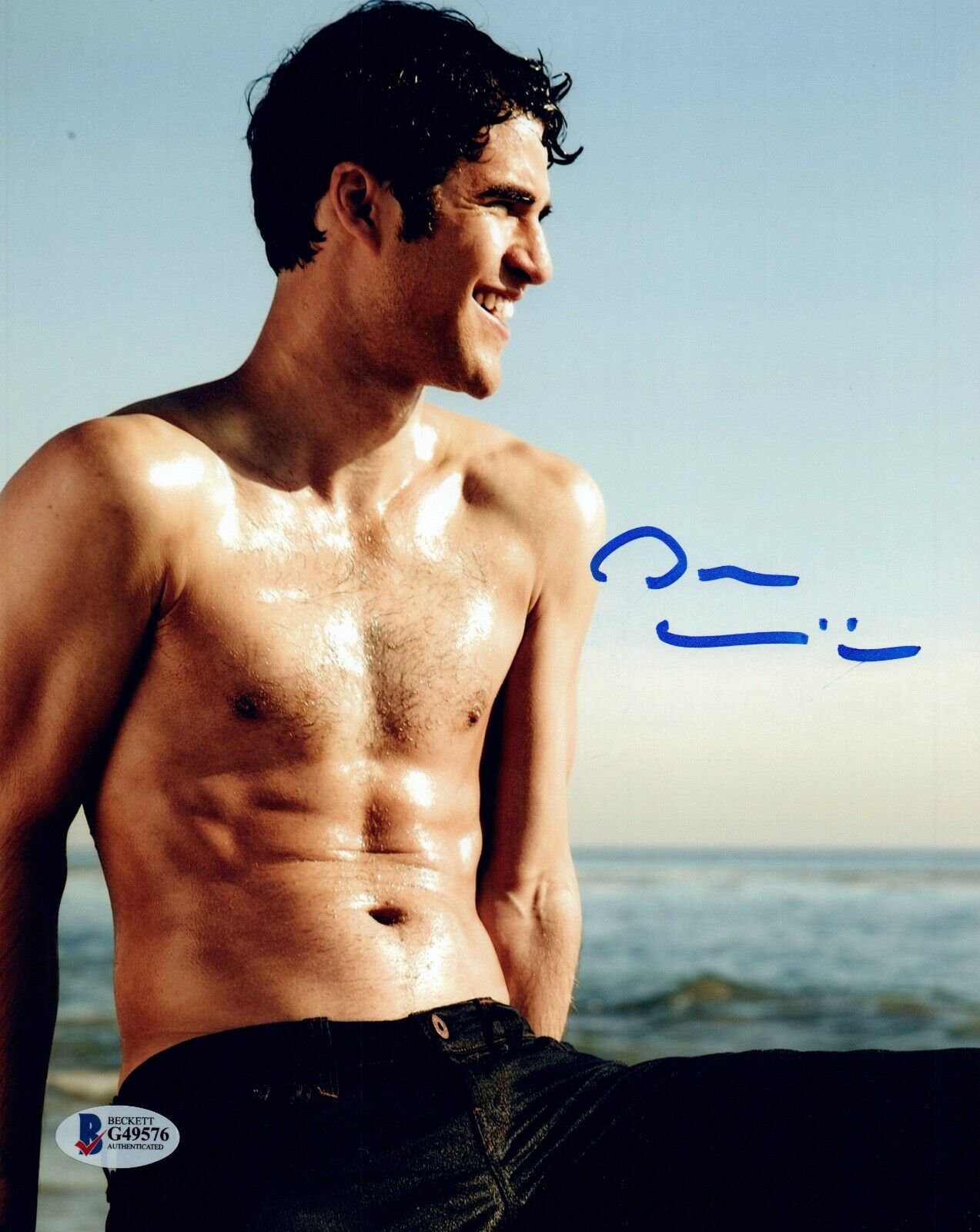 Darren Criss Signed 8x10 Photo Poster painting AMERICAN CRIME STORY VERSACE Shirtless BAS COA