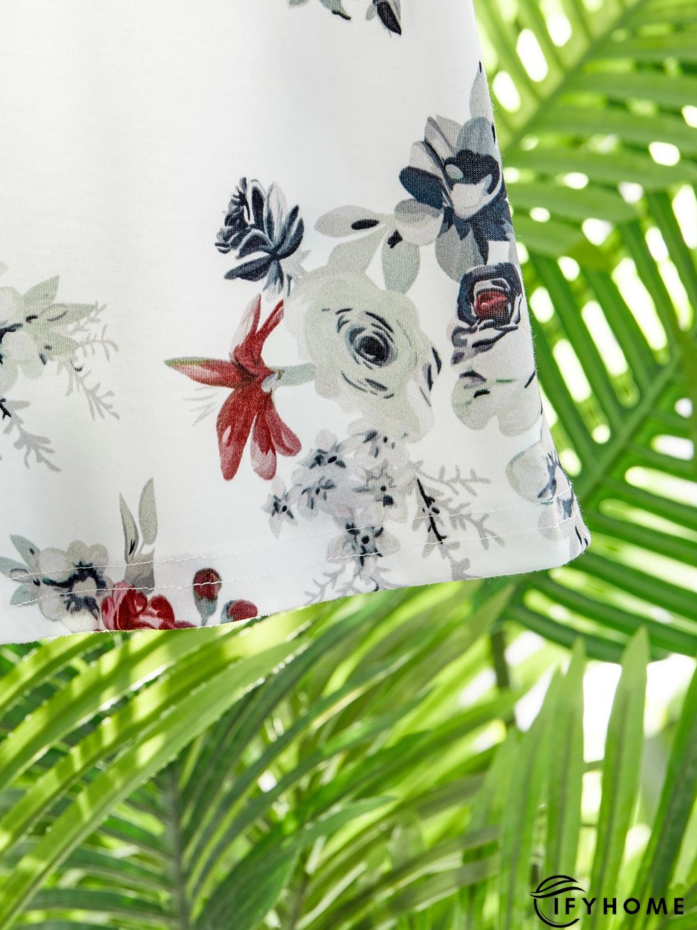 Floral Sleeveless V neck Casual Knit Tunic Tank | IFYHOME