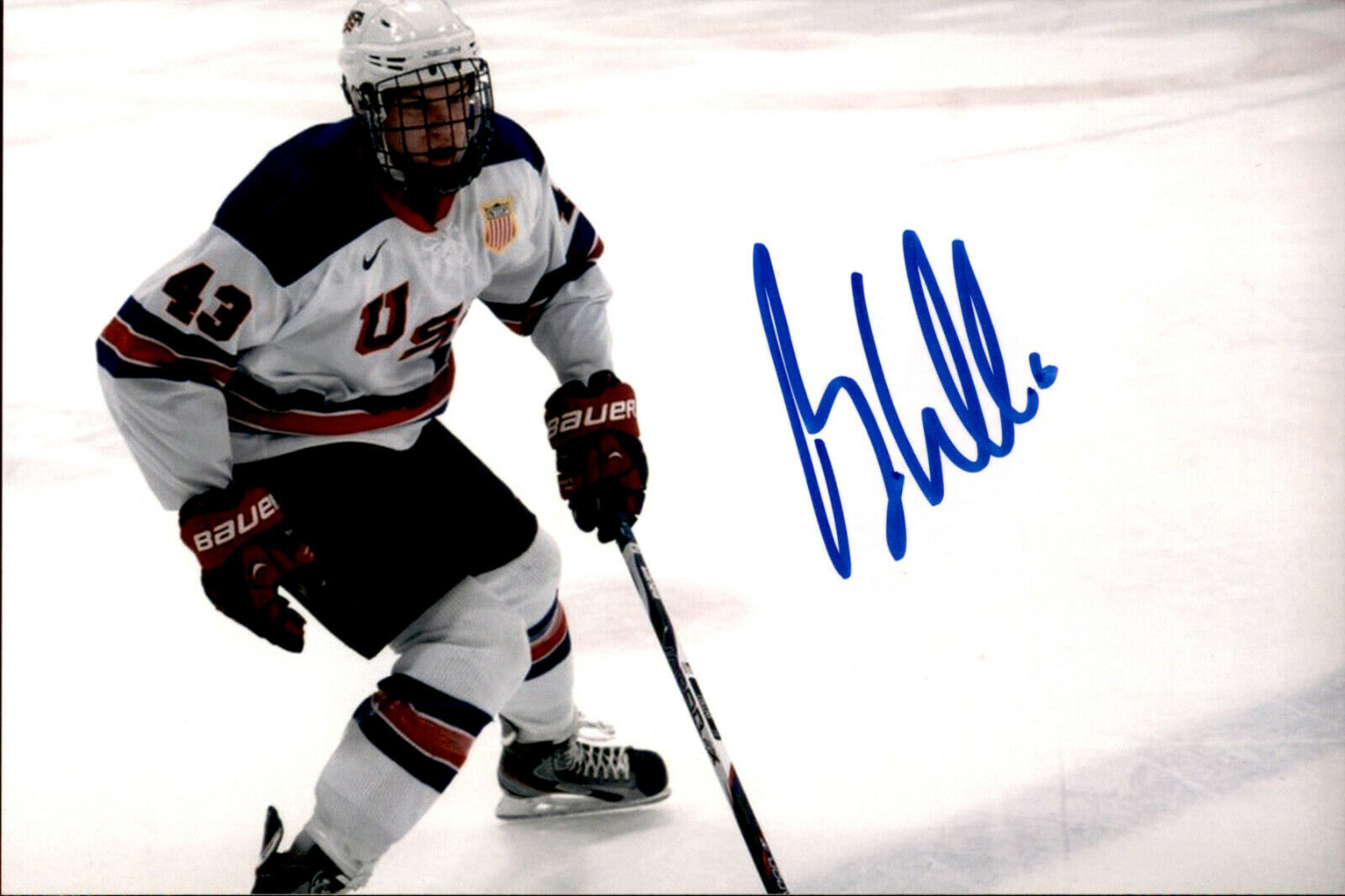 Ryan Collins SIGNED 4x6 Photo Poster painting TEAM USA USNDTP / COLUMBUS BLUE JACKETS#3