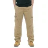 Men's Vintage Outdoor Tactical Cotton Elastic Waist Multi-Pocket Loose Cargo Pants by Inlyline