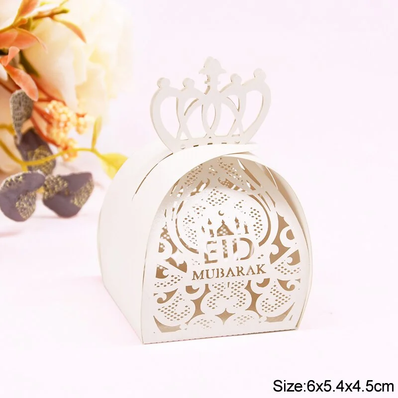 10/20pcs EID Mubarak Chocolate Candy Box Cookie Gift Packaging Boxes Bag Ramadan Kareem Decoration Islamic Muslim Party Supplies