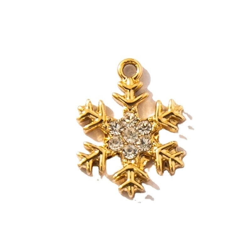 10 PCS/Package 10*13mm 14*19mm Alloy Rhinestones Snowflake Jewelry Accessories Pendant