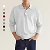 Polo Homme D&eacute;contract&eacute; &agrave; Col en V et Manches Longues