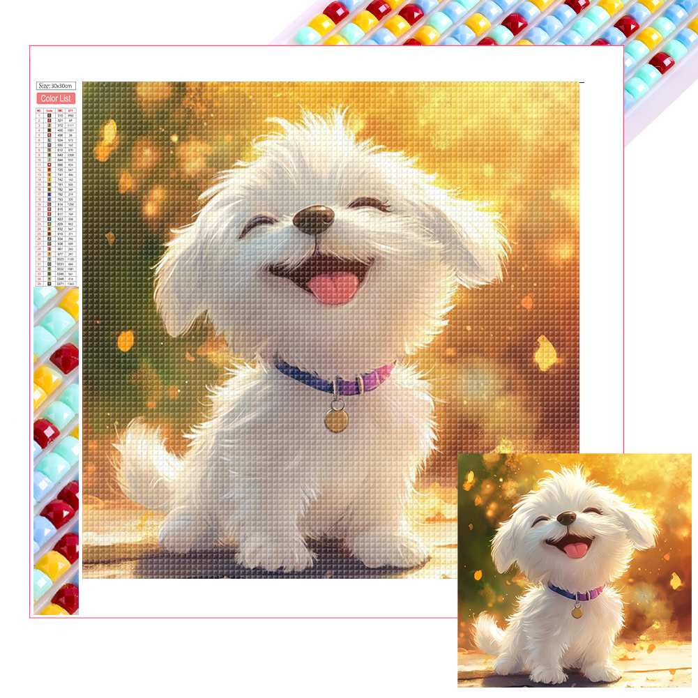 Sunny Dog 30*30cm(picture) full square drill diamond painting