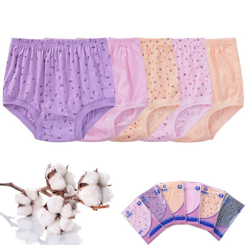  thdmladies [8 PCS]Oversize 100% Cotton High Waist Comfy Panties thedmladies