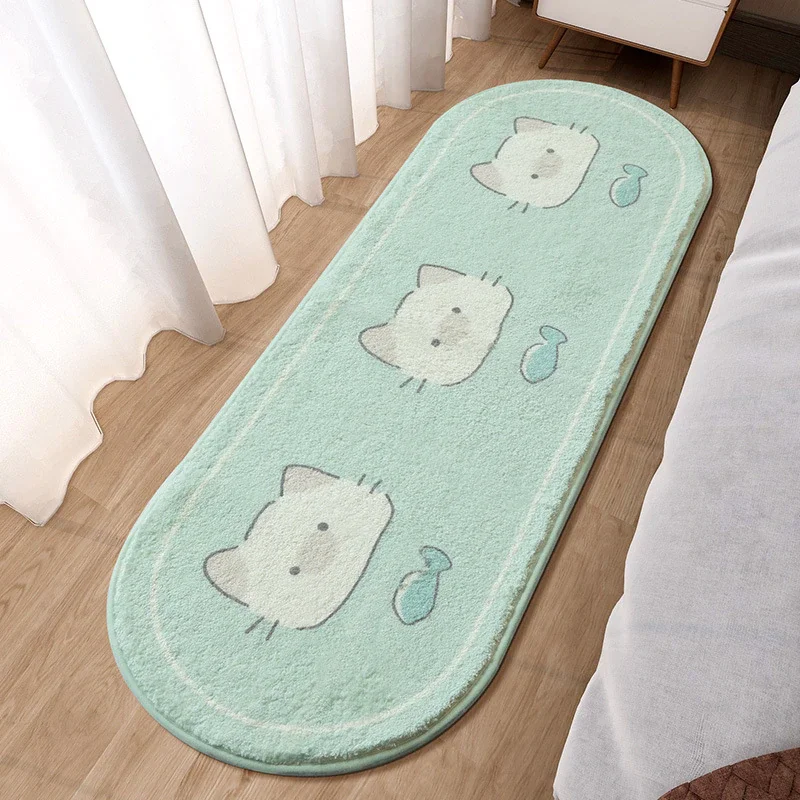 Athvotar Bedroom Long Carpet Super-Density Fluffy Plush Kawaii Bedside Floor Mat Absorbent Non-Slip Bathroom Doormat Area Rugs