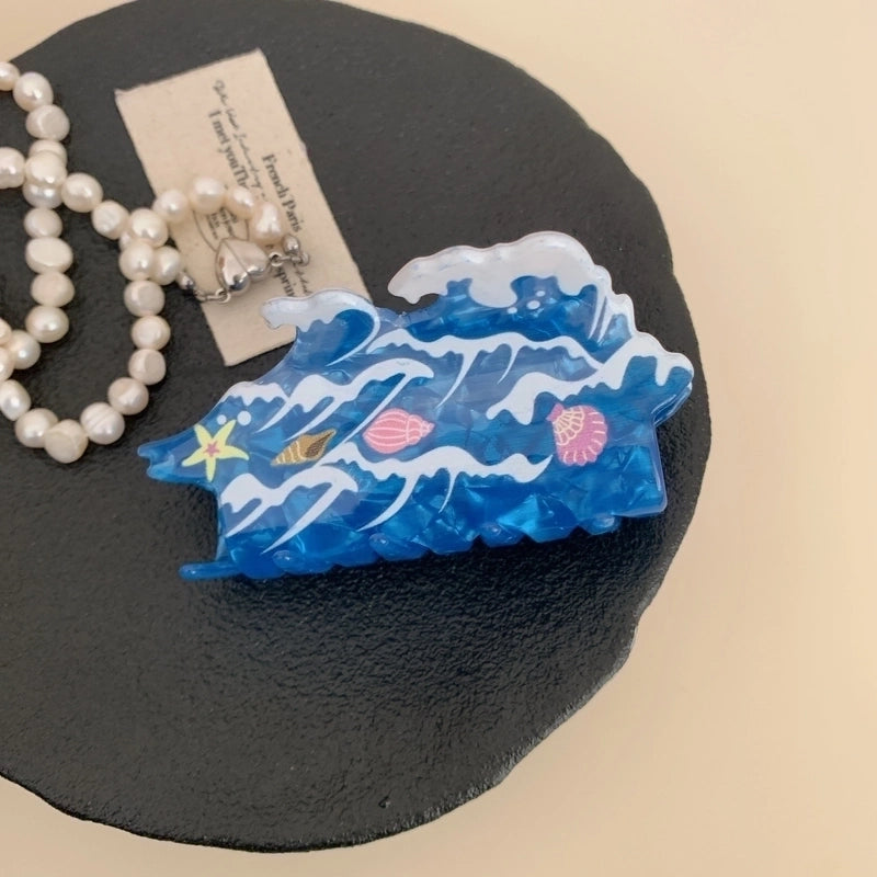 Women’s Cute Book Animal Sea Wave Arylic Hair Claws