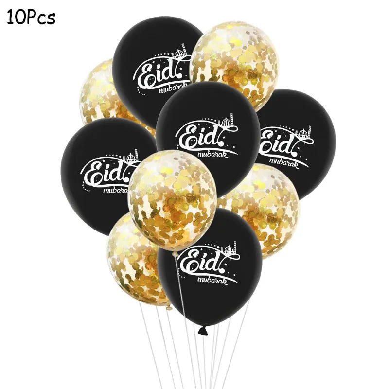 Eid Mubarak Banner Balloons Ramadan Kareem Decoration Ramadan Mubarak Muslim Islamic Festival Party DIY Decorations