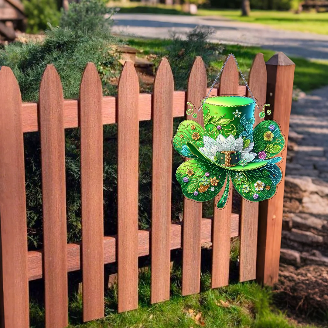 St. Patrick s Day 1 DIY 2D Flat Acrylic Diamond Painting Dots Pendant for Adults