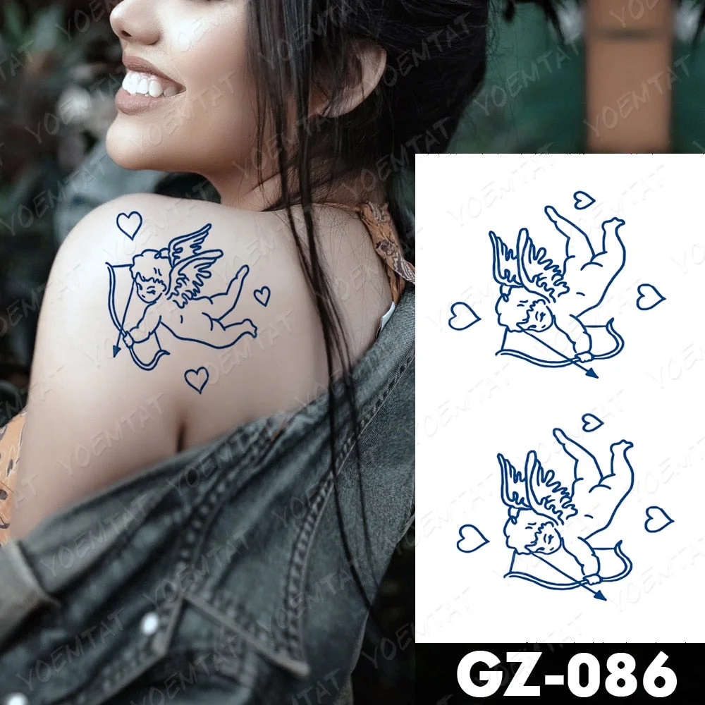 Juice Lasting Waterproof Temporary Tattoo Stickers Starry Sky Moon Flower Rose Flash Tattoos Woman Arm Ink Body Art Fake Tatto