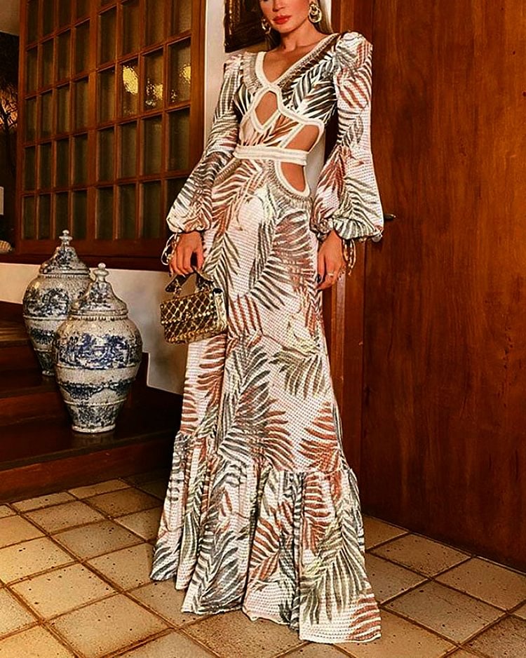 floral long resort dress