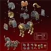 Movable magnetic metal minifigure decoration for living room and entryway, horse figurine assembly model