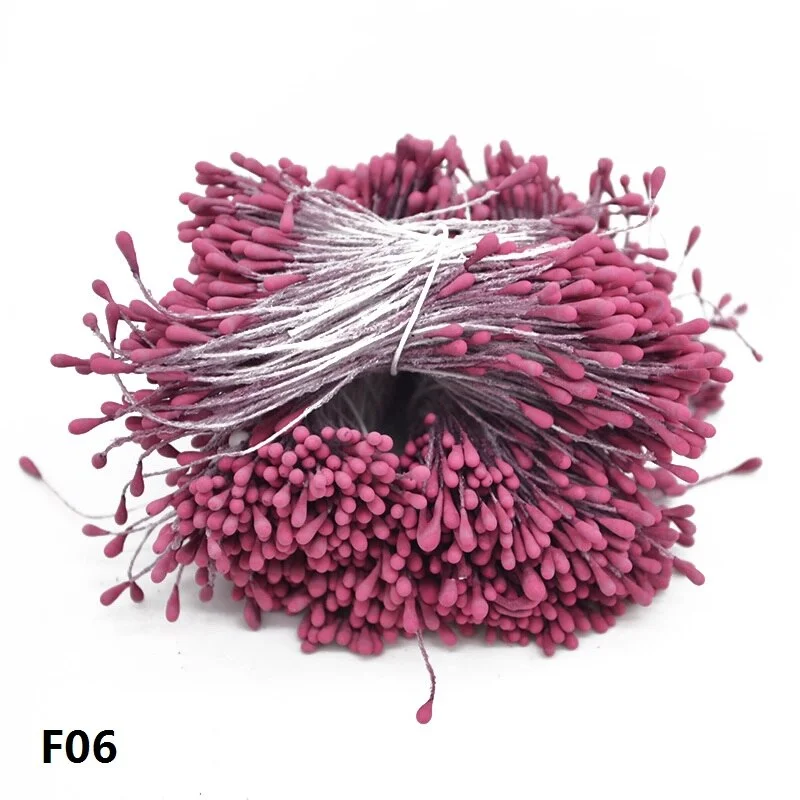 1 Bundle= 800Pcs Artificial Flower Double Heads Stamen Pearlized Craft Cards Cakes Decor Floral for Home Wedding Party Decor