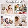 (25cm)DIY Acrylic Jigsaw Puzzle Window Hanging with Hanging Chain DIY Stained Glass Decoration Round Window Puzzle Decor for DIY Craft Project (Stained Glass Owl)