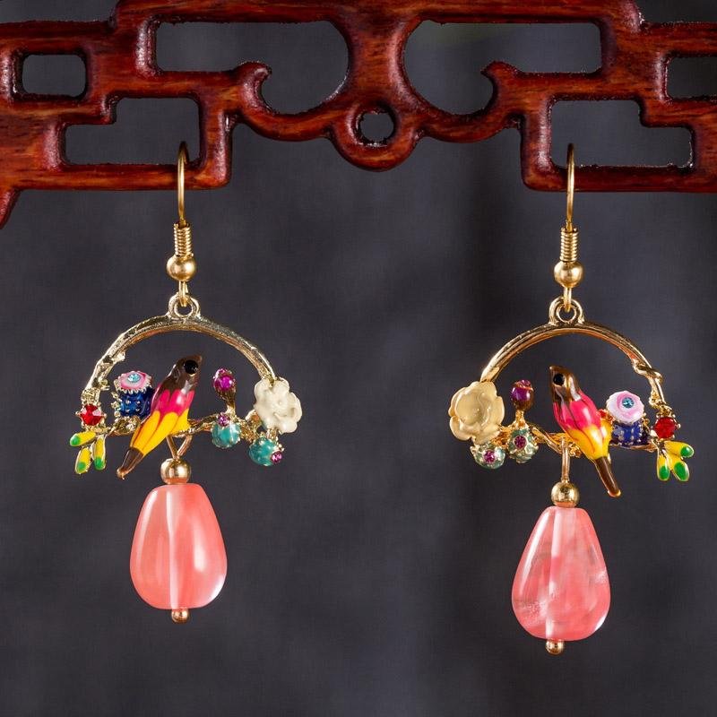 Chinese Ancient Ethnic Jewelry Retro Earrings- Fabulory