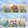 6pcs Diamond Painting Greeting Cards DIY Diamond Art Cards Crafts (Flower)