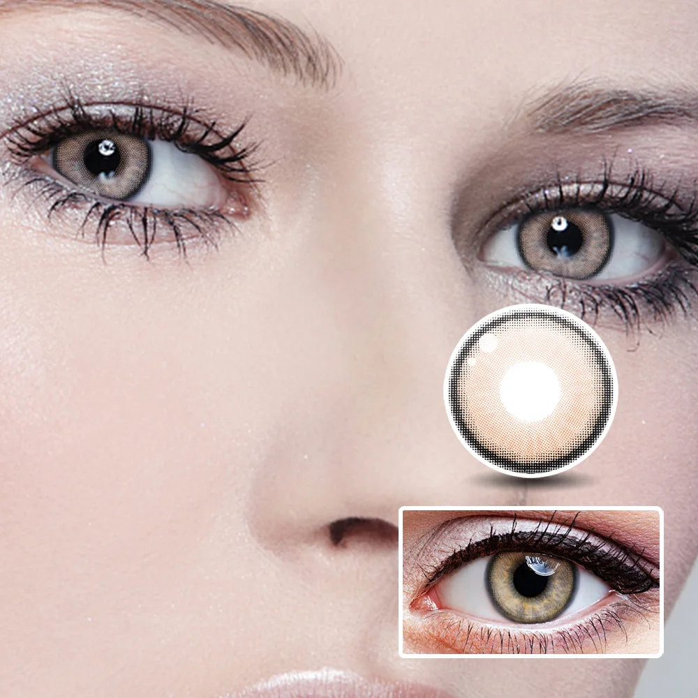 NEBULALENS Mud Brown Yearly Prescription Colored Contact Lenses NEBULALENS