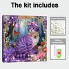 Purple Cat Art Diamond Painting Kit for Adults Home Decor 25x25cm With Frame