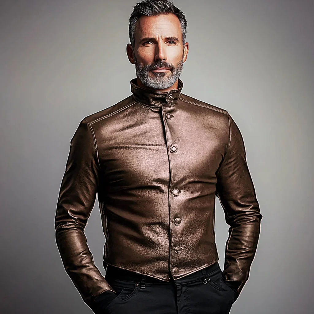 Men's Gentleman Basic Plain Leather Jacket-inspireuse