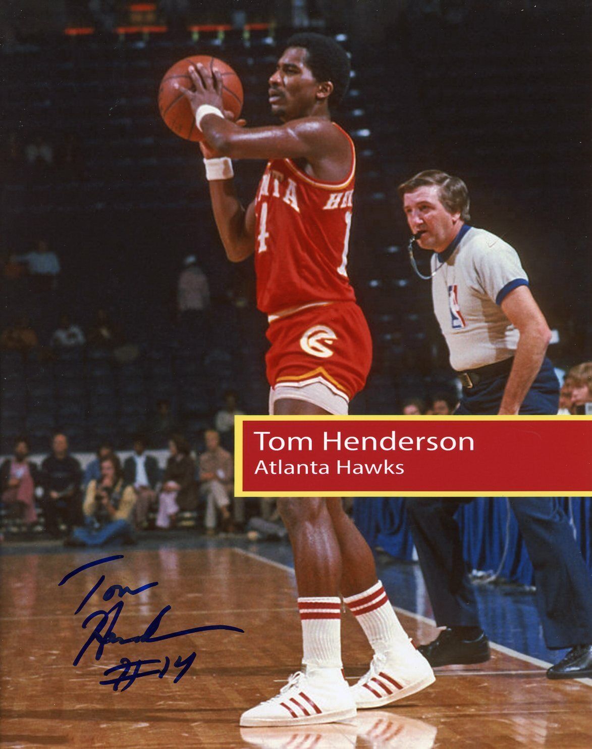 Tom Henderson Autographed 8x10 Hawks In Person#8