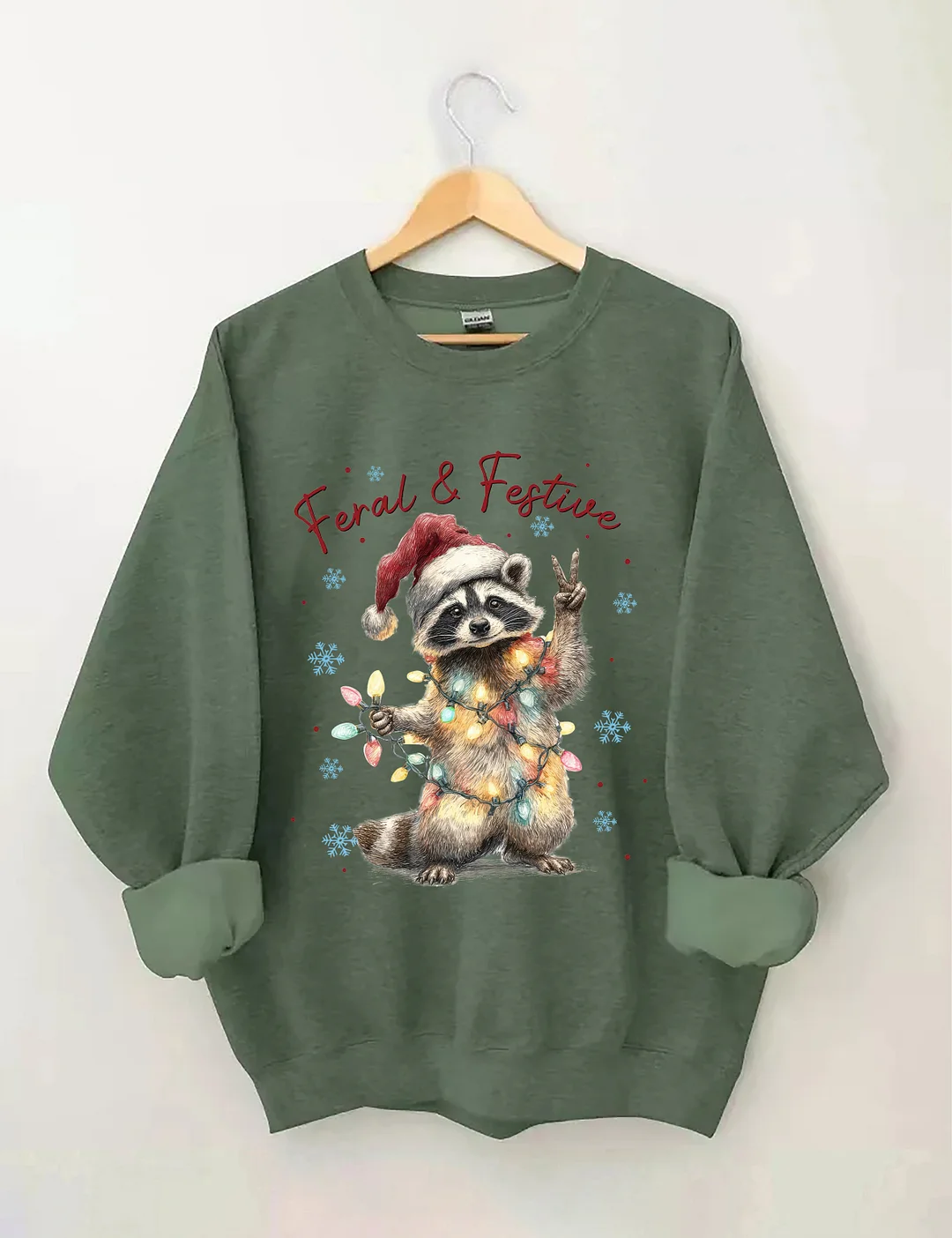 Feral And Festive Raccoon Sweatshirt