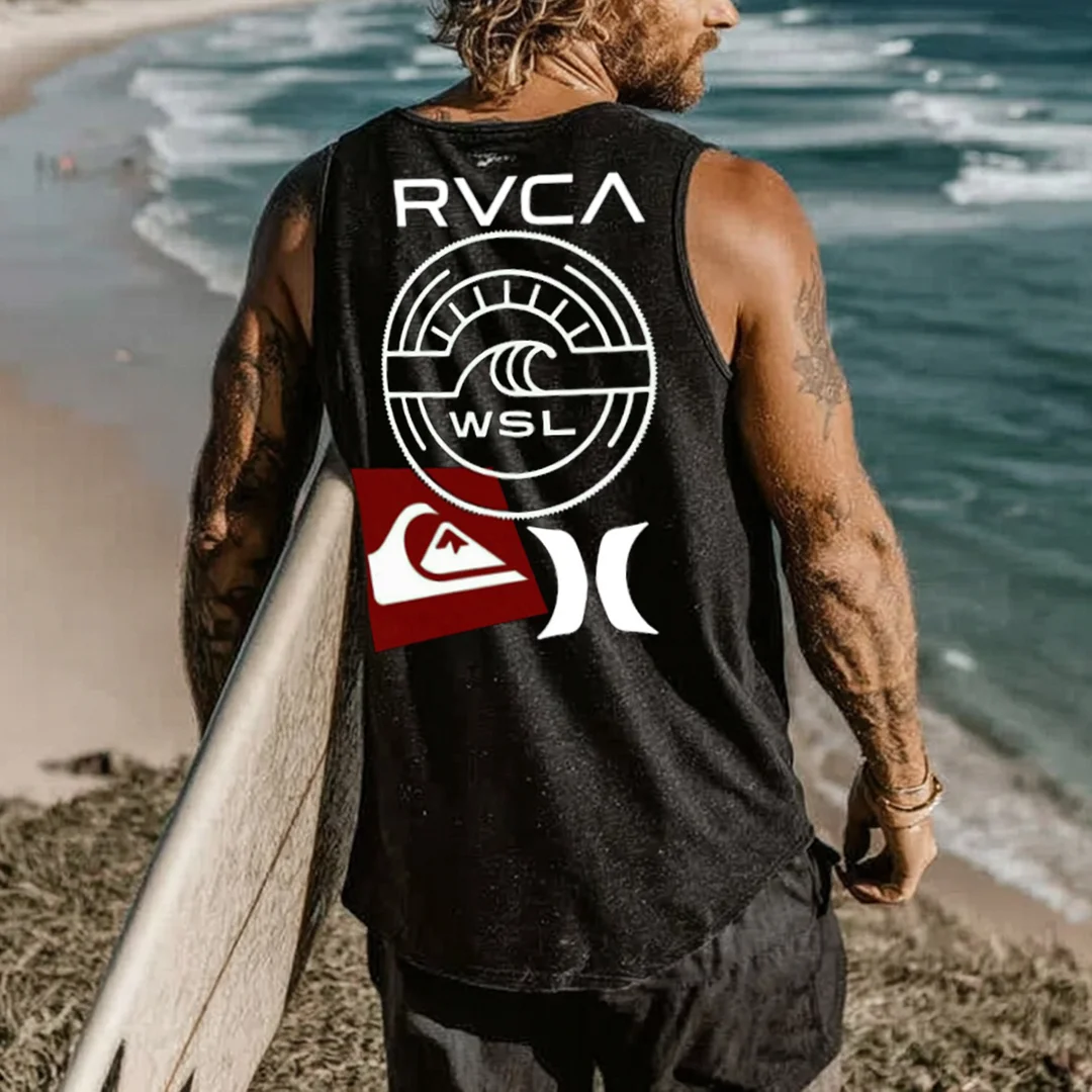  Surf-Inspired Graphic Tank Top for Men