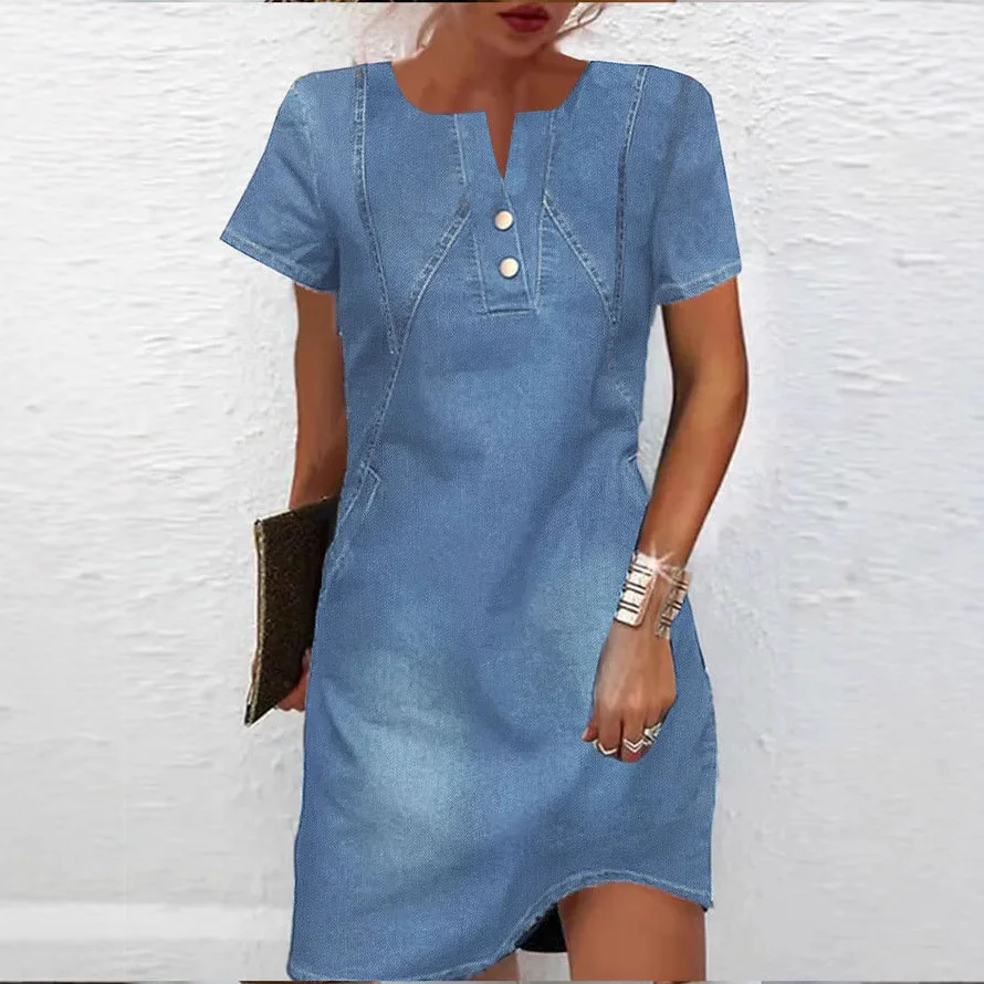 Women's 2025 Skinny Slim Denim Dress Plus Size