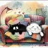 Cat On Sofa-11CT Stamped Cross Stitch 40*40cm tapestrymarket