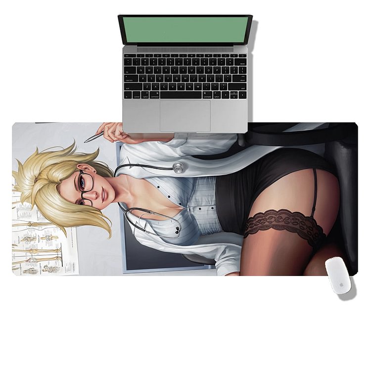 Mercy Overwatch Fanart Doctor/Custom Mouse Pad/Luminous Mouse Pad/LED Mouse Pad
