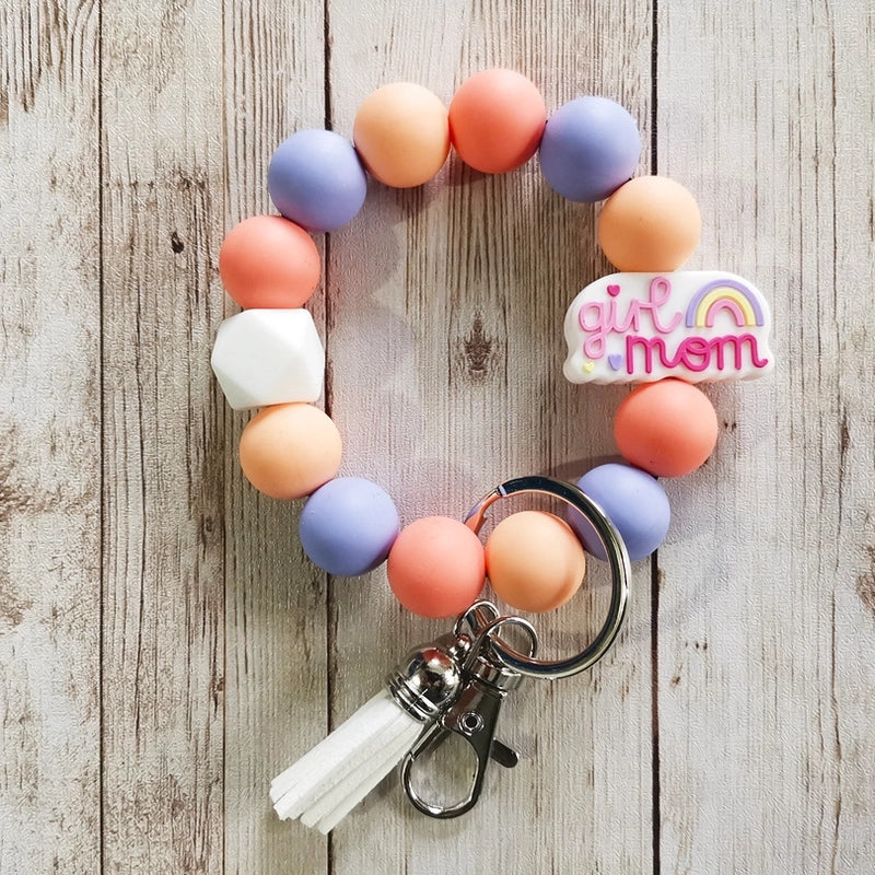 Classic Style Animal Alloy Wooden Beads Silica Gel Bag Pendant Bracelets Keychain