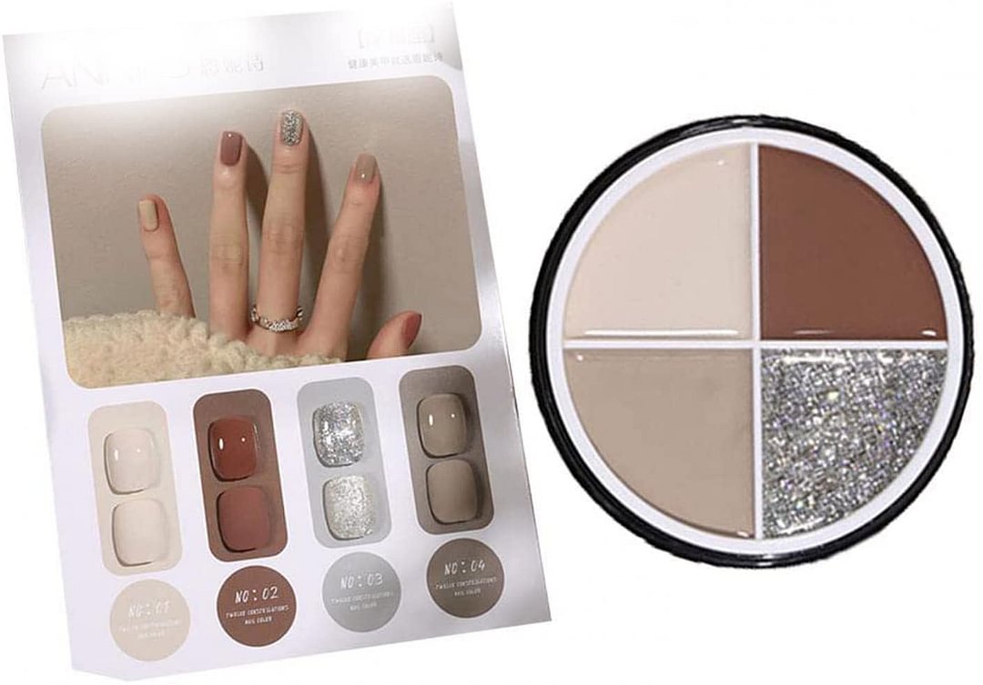 4 Color Solid Nail Polish Adhesive Resin Shining Cream | IFYHOME
