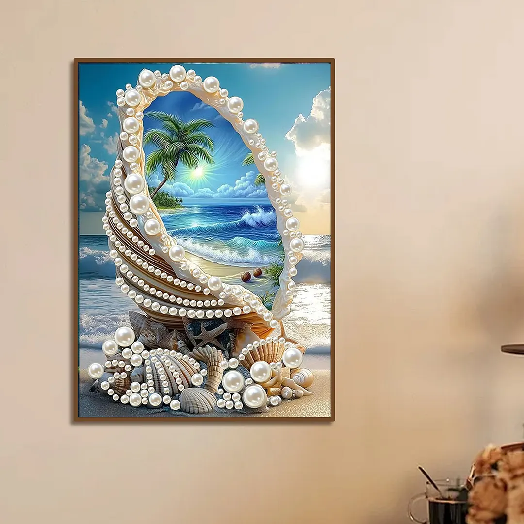 Pearl Diamond Painting Seascape Art 11.81x15.75in