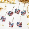 6Pcs DIY Diamond Painting Butterfly Flag Keychain