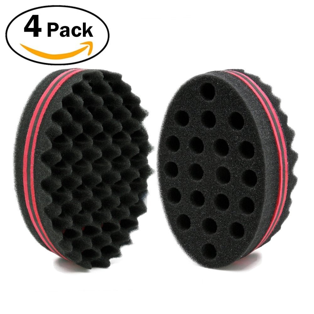 Big Holes Barber Hair Brush Sponge Dreads Locking Twist Afro Curl Coil Wave Hair Care Tool (2 Count)