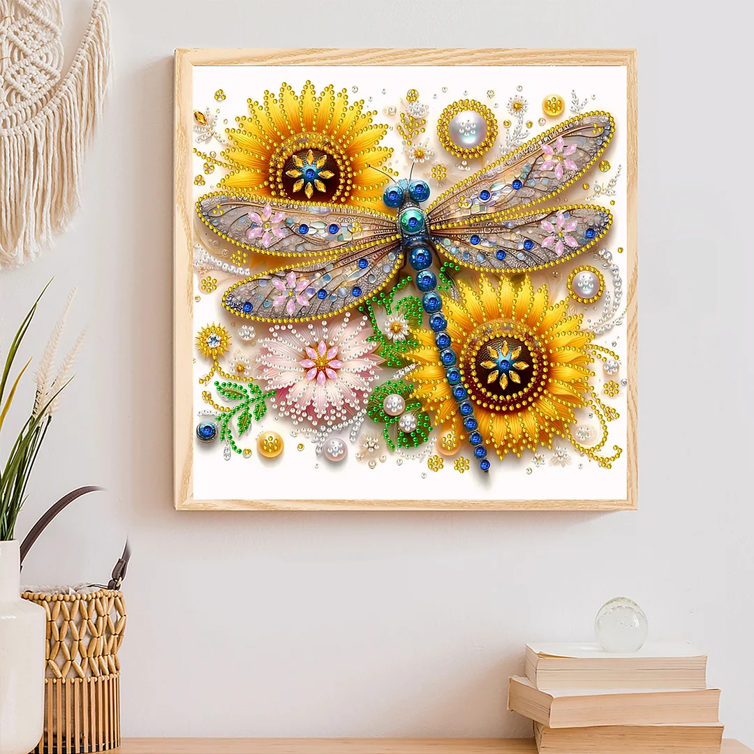 Dragonfly - Partial Special Shaped Drill Diamond Painting Kits (Canvas|30*30cm)