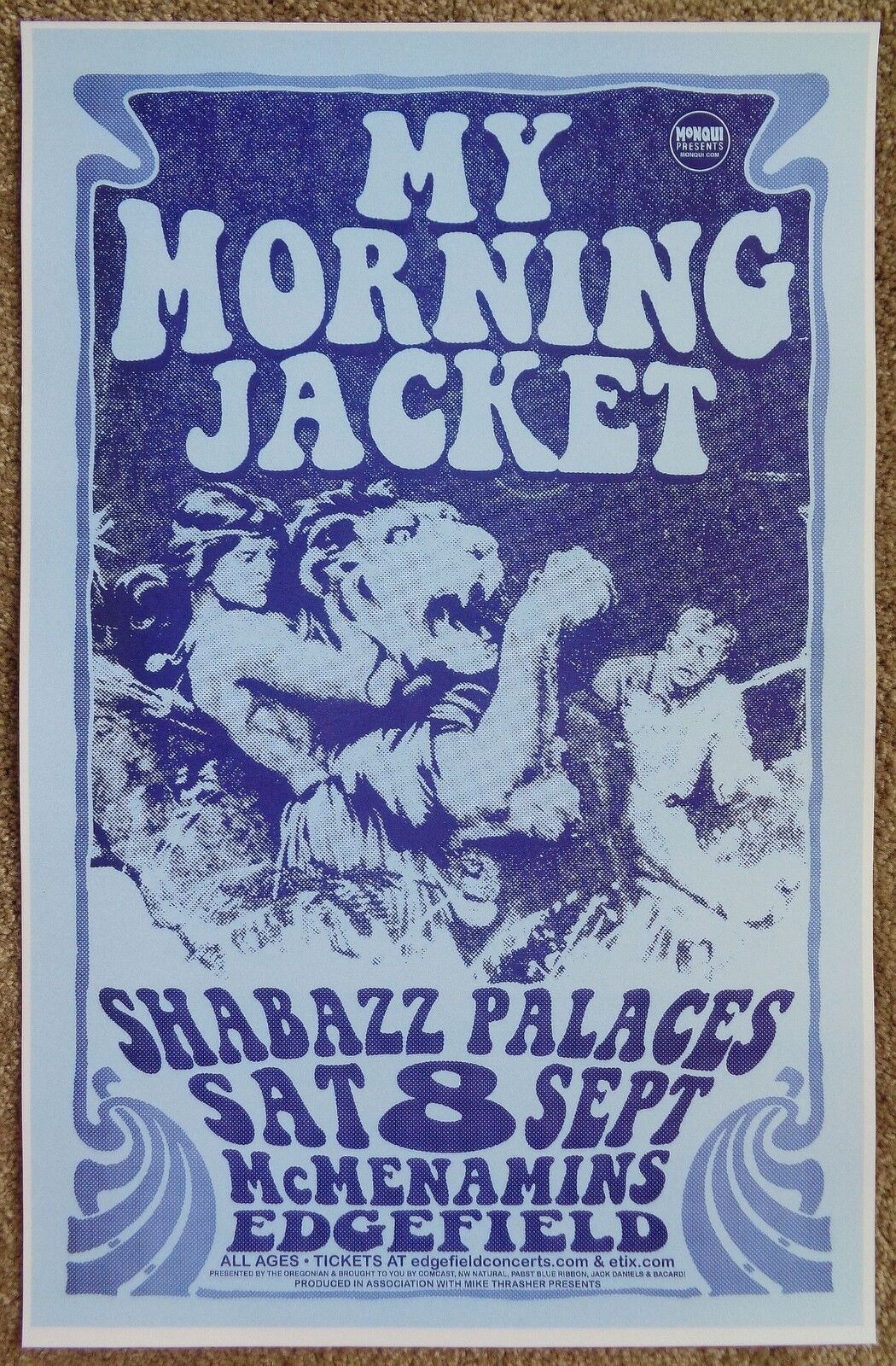 MY MORNING JACKET 2012 Gig POSTER Edgefield Portland Oregon Concert Version 1