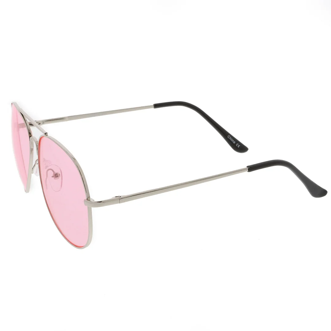 Classic Metal Frame Colored Teardrop Lens Aviator glasses 57mm