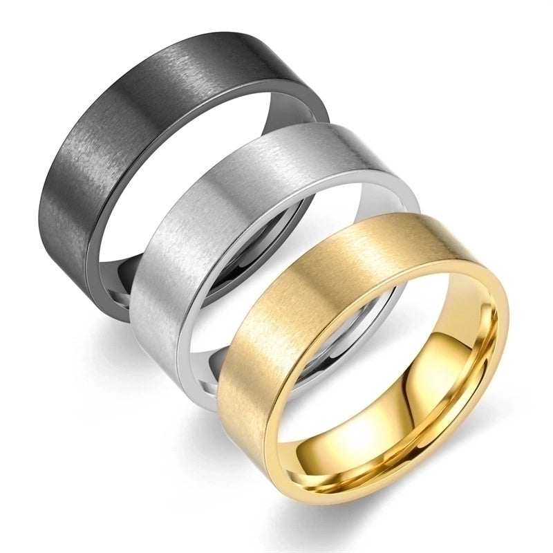 Titanium Steel 18K Gold Plated Casual Plating Solid Color Rings