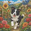 Diamond Painting -5D Full Round Drill Border Collie Puppy(40x40cm)