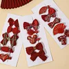 5PCS Joyful Red Serie Bowknot Hairpins Set
