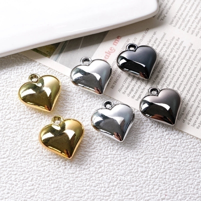 Romantic Minimalist Heart Shape Arylic Plating Charms Jewelry Accessories