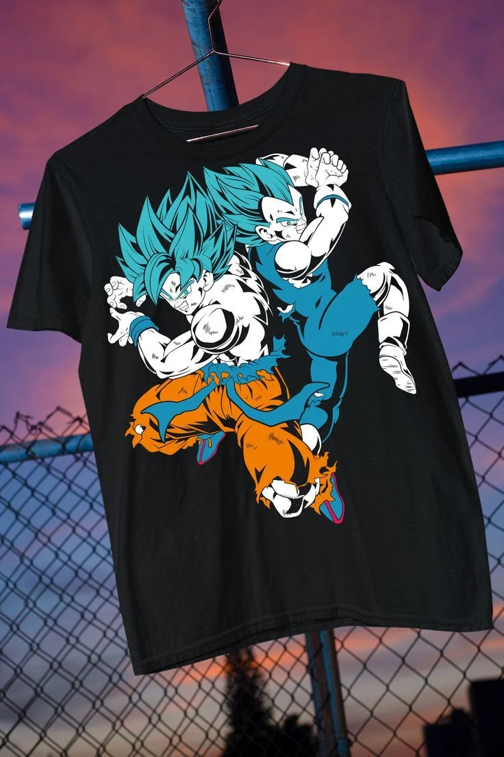 Dragon Ball Goku And Vegeta Anime Printed Men's T-shirt