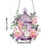 DIY Flower Bird Cage Diamond Painting Pendant