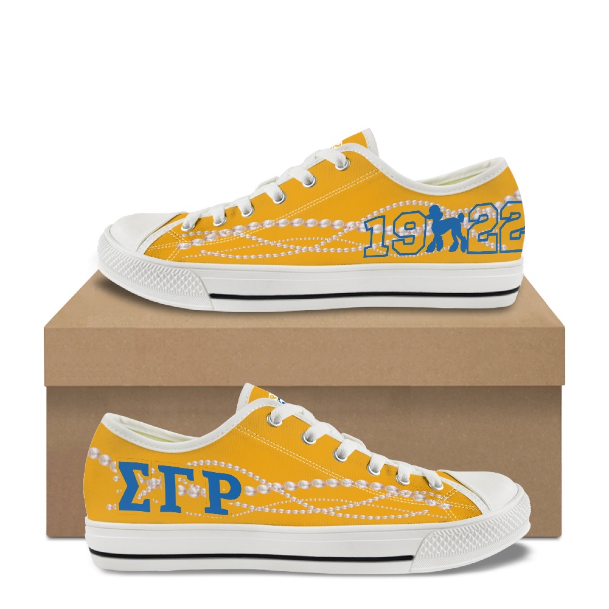 Fashion printed low-top canvas shoes