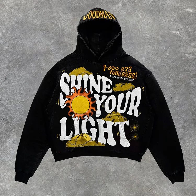 Mental Health Matters Shine Your Light Graphic Oversized Hoodie SOPULA