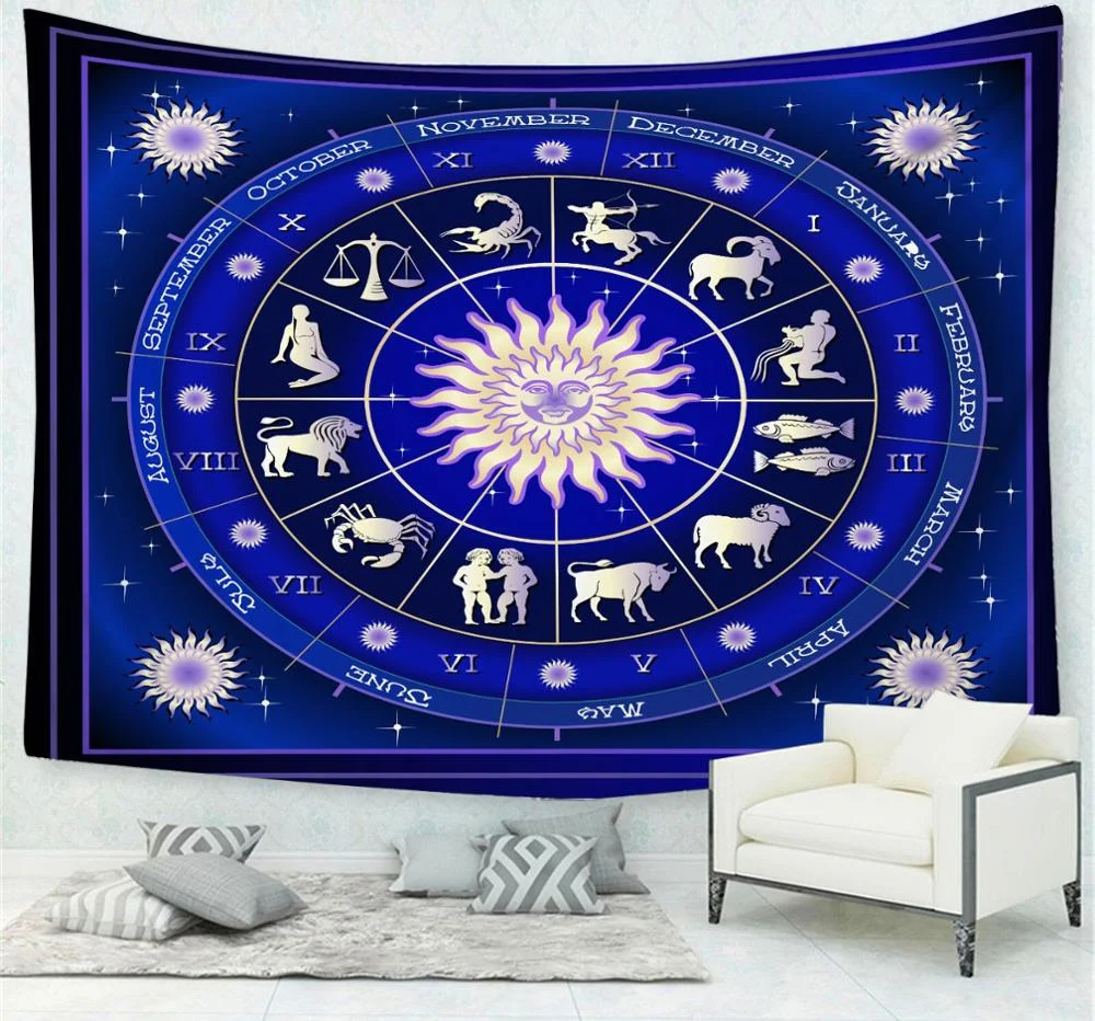 Sun Moon Mandala Tapestry Wall Hanging Tapestry Wing Wall Carpets Dorm Decor Psychedelic Beach Towel