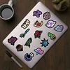 50 PCS Neon Light Transferable Stickers for DIY Project Laptop Suitcase Decorating